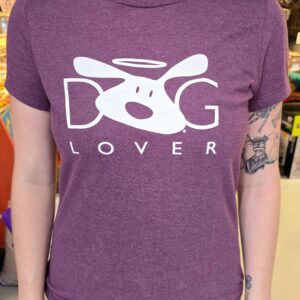 Purple "Dog Lover" t-shirt with graphic.