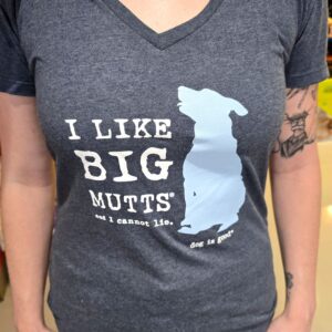 Shirt with "I Like Big Mutts" slogan.