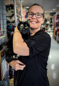 Stef with Rescue Cat